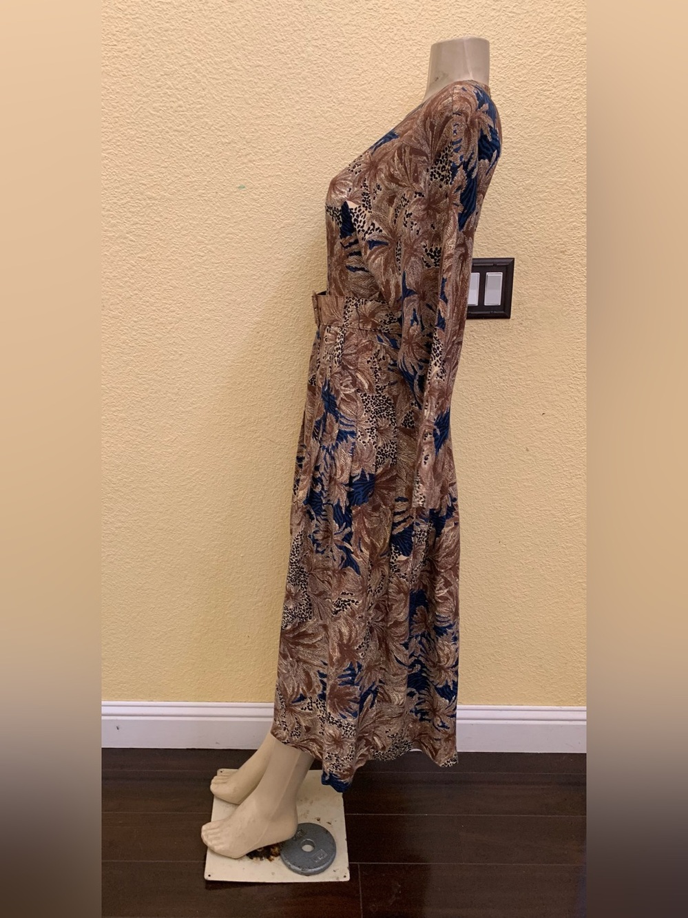 VTG Rabbit Rabbit Rabbit Design Size 6 Multicolored Printed Long Sleeve Dress - Picture 6 of 10